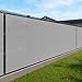 Windscreen4less Recinzione per la privacy, resistente, in tessuto a rete, con occhielli in ottone, per pareti esterne, giardino, cortile, piscina, ponte, 15,2 x 83 cm, grigio chiaro immagine