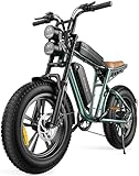 ENGWE M20 Electric Bike for Adults - 1000W 28mph Moped Ebike 48V 13A Battery 20 * 4.0' Fat Tire All Terrain Off Road Dirt Bike Full Suspension Max 47Miles Long Range 7-Speed UL Certified, Green