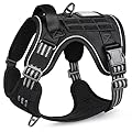 rabbitgoo Tactical Dog Harness, Dog Harness No Pull L Black, Dog Harness Large Dog with Molle and Handle, Adjustable Reflective Military Dog Harness, Service Dog Vest Easy Control for Training Walking