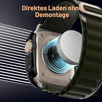TOCOL 2+2 Stück Hülle für Apple Watch Ultra 3, Ultra 2, Ultra 49mm, 2 Stück iWatch Ultra Case mit 2 Stück Displayschutzglas, 9H HD Bläschenfrei Stoßfest Kratzfest, Schwarz/Schwarz – Ansicht 5
