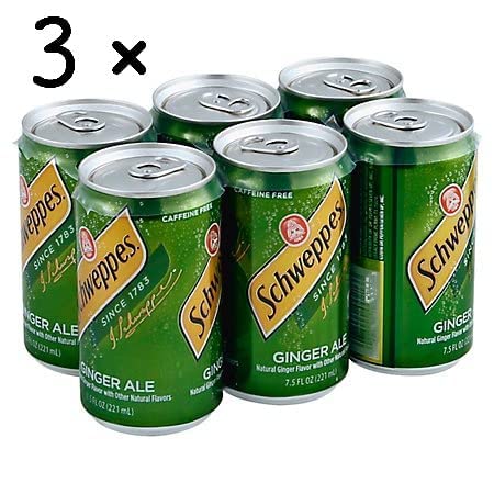 Schweppes Ginger Ale, 7.5 Fl Oz Mini Can (Pack Of 18, Total Of 135 Oz) #TOP1