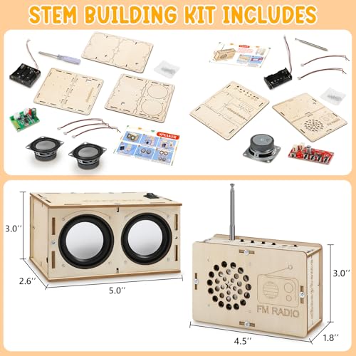 Stem Projects Toys for Boys age 8-12 12-14 Science Kit Building Own Bluetooth Speaker & FM Radio DIY Electronics Kit Science Experiments Kid 9-12 Boy Toys Birthday Gift 8 9 10 11 13 Year Old Teen Girl - Image 5