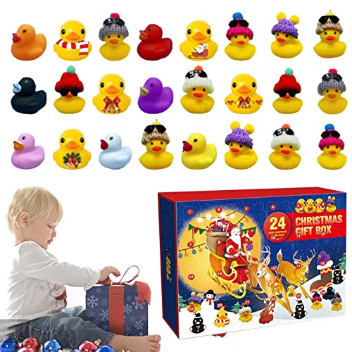 Calendrier de l'avent 2022, 24 Canarda en Caoutchouc Pour Enfants, Calendrier de L'avent Canard en Caoutchouc 2022, Bebe 24 Petits Canards en Caoutchouc, Cadeaux de Noël pour Les Garçons Et Les Filles Cover