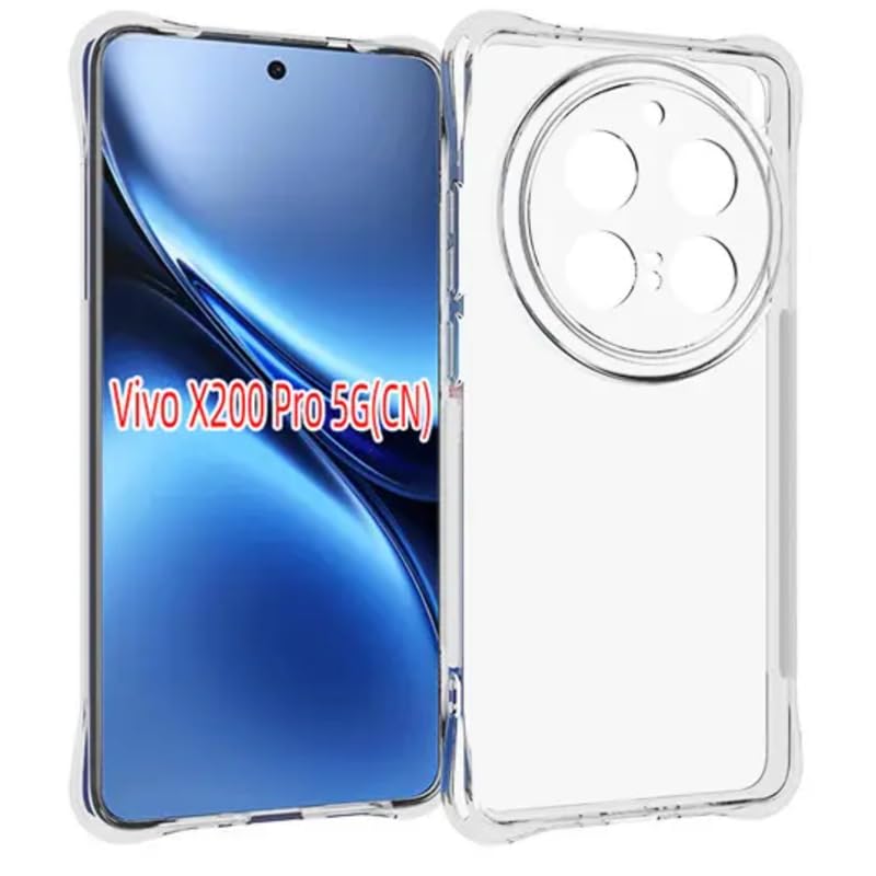 Image of for [ vivo X200 Pro] Case,Phone Back Case Cover Clear Transparent Reinforced Corners TPU Shock-Absorption Flexible Cell Phone Cover for [ vivo X200 Pro] - Transparent