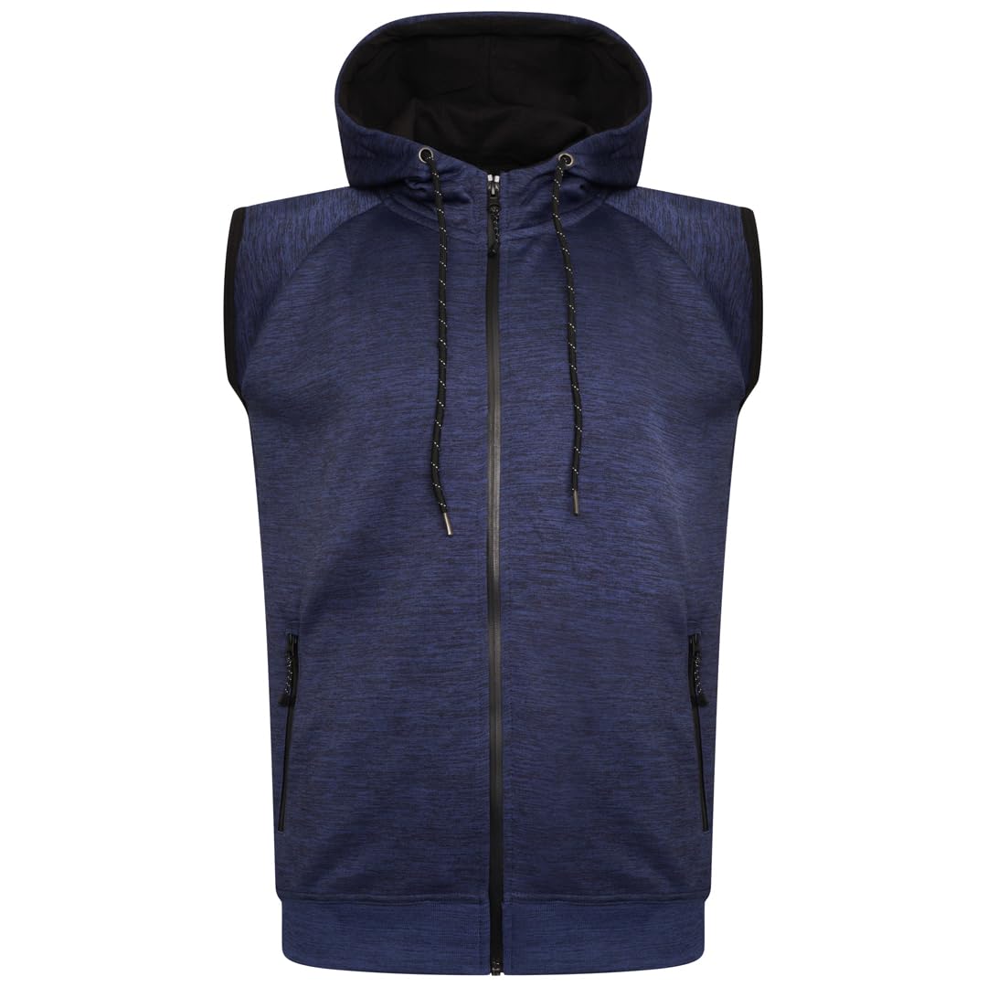 Kam Men's Indigo Active Performance Sleeveless Hoody For 6XL