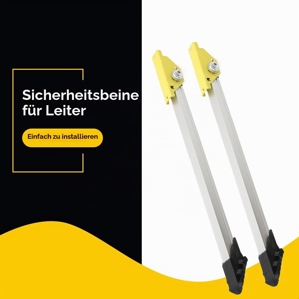 2 Stück Leiterfüße Rutschfeste Leiterbeinstabilisatoren Verstellbare Sicherheitsstützbeine Für Leitern Leiterverstärkung Stabilisato Ladung 200 Kg/440 LBS - Länge 630 mm