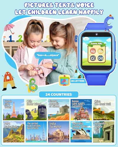 Kikapabi Kids Toy Smart Watch, Suitable for 3+ Boys and Girls,Birthday Christmas New Year Gifts for 3+ Years Old Girls Boys(Dark-Blue)4