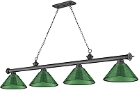 Vista 7 de Z-Lite 2306-4BP-ARG Colgante de billar Cordon, 4 luces 240 vatios totales, bañado en bronce Placa de bronce