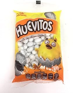 Authentic Sabores - Imported Mexican La Corona Huevitos Sabor Chocolate Confitados 500g With 1ct. La Corona Marshmallows Chocolate Covered Lollipop Paletón