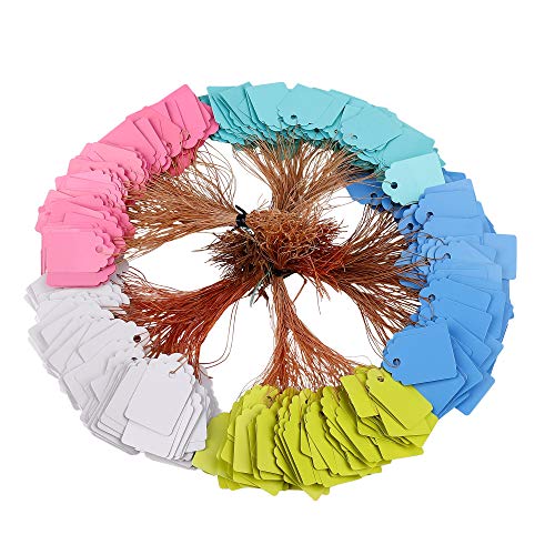 MengH-SHOP Etiquetas de plantas de plástico multicor etiquetas pendentes impermeáveis etiquetas de jardinagem com linha de correia 500 peças (5 cores / 3. 5 x 2. 5 cm)