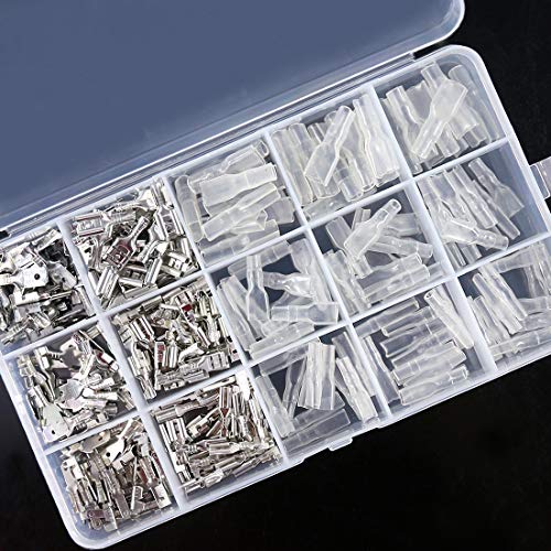 Swpeet 315Pcs 2.8/4.8/6.3Mm Male And Female Spade Quick Connectors Wire Crimp Terminal Block With Insulating Sleeve Assortment Kit Perfect For Electrical Wiring Car Audio Speaker #TOP4
