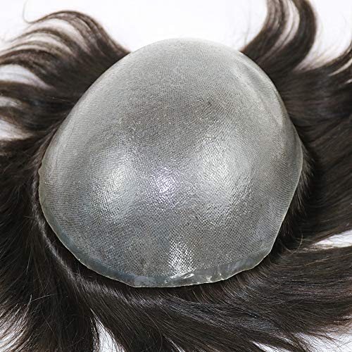 0.06-0.08mm Pelle Sottile Uomini Toupee Reale