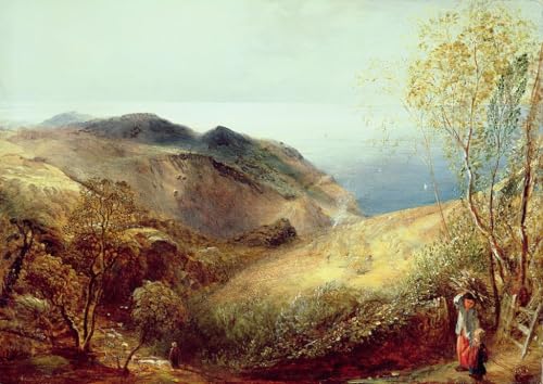 Tableau sur Chalden Down Dorset Impression d'Art Vintage de Peintre pour Chambre 60x90cm
