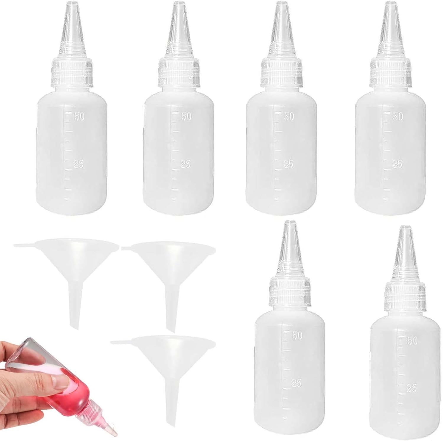 Bbborvox 9 Pcs Small Squeeze Bottle Squeezy Bottles With Nozzles Small