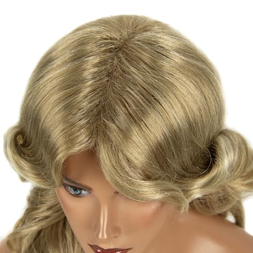 Image of Blonde 70s Disco Wig Farrah Fawcett Wigs for Women Lady Natural Synthetic Full Wigs Vintage Cosplay Costume Hair Wig