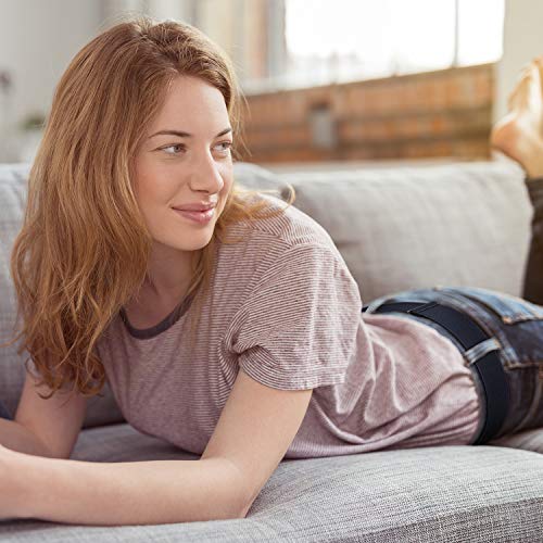 4 Pieces Women Elastic Stretch Belt Invisible No Show Waist Belt with Flat Buckle (Black Blue Khaki Coffee)4