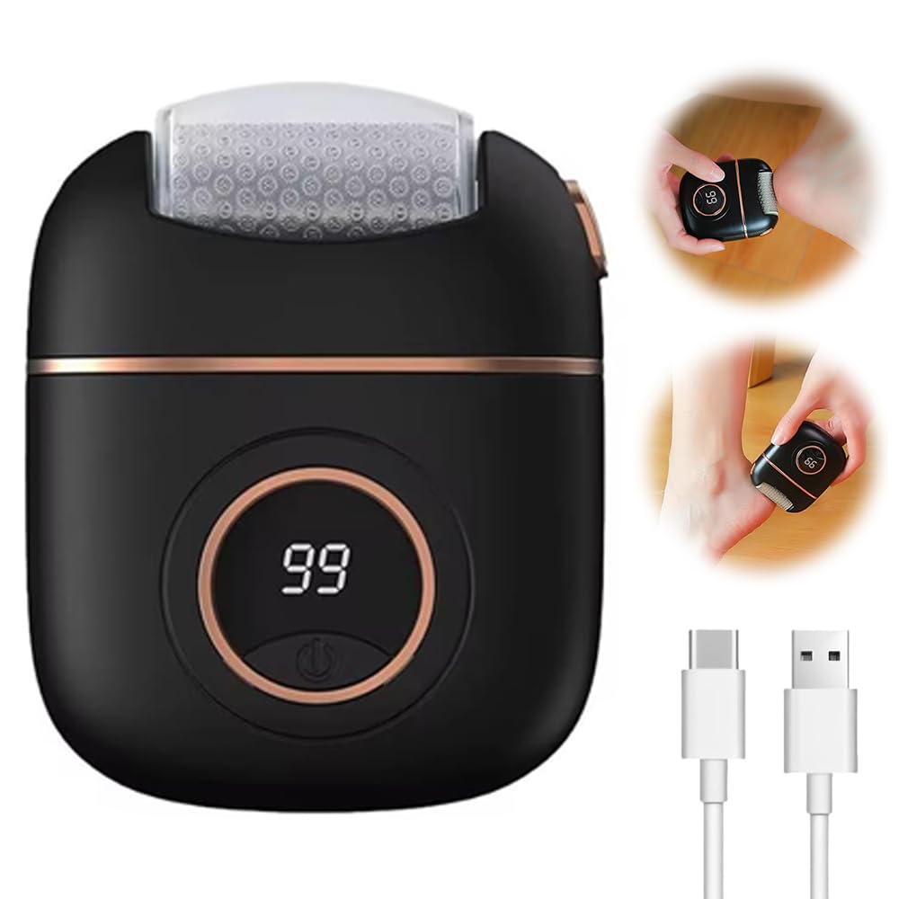 Removedor eléctrico de callos para pies, dispositivo portátil recargable para reparación y molienda de pies con pantalla digital, lima pulidora de talón para hombres y mujeres, callos secos y piel