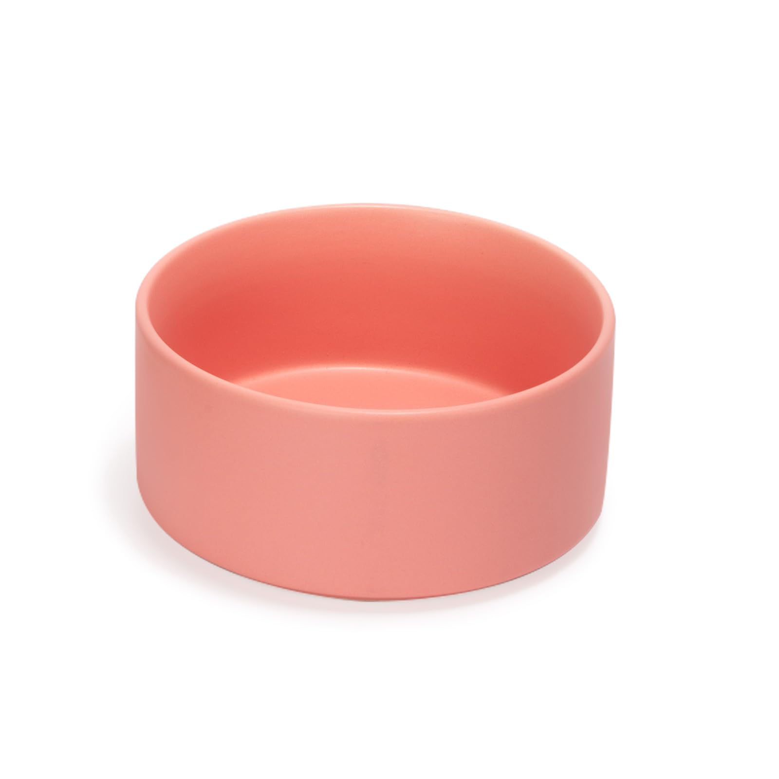 SPUNKYJUNKY 28.7OZ Ceramic Dog and Cat Bowl, Modern Cute Weighted Food Water Bowl for Replacement Pink (1 Pack)