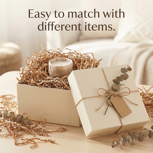 Sukh 4.9oz Crinkle Cut Paper - Paper Shred Filler as Confetti Filling Basket Filler for Cute Easter Wedding Birthday Decorative Craft Box Bags Wrapping Supplies (Kraft)