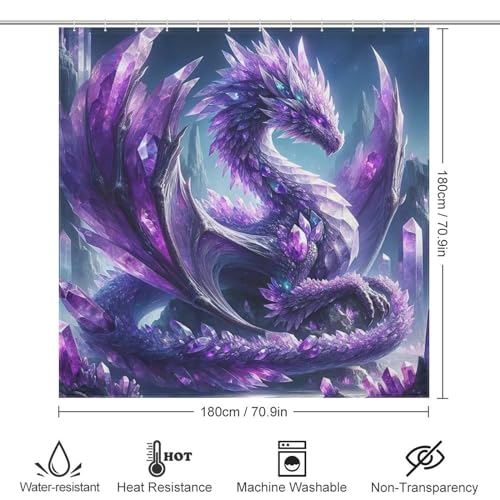 Rideau de douche tissu polyester lavable et imperméable 183x183cm - 4