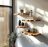 INSPIRING WORLD CRAFT' Modern Sale Live Edge Shelf Floating Shelf Teak Wood Live Edge Shelves Hanging Shelf Floating Shelf Book Shelf Wall Décor (1, 10' W X 6' D X 1.5' (Inches))