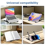 GrandMil Adjustable Laptop Stand for Desk – Foldable & Portable ABS+Silicone Riser, Ventilated Cooling Holder for 10-17.3” Laptops & Tablets (Black) - Image 7