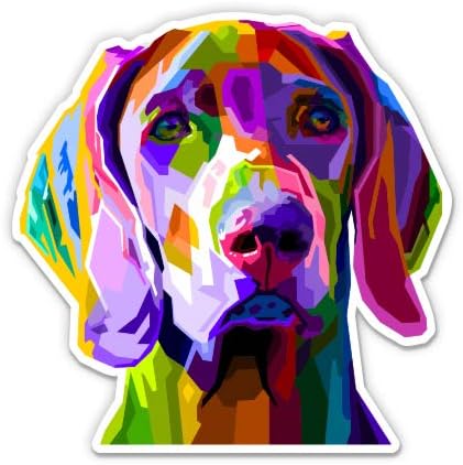 Weimaraner Pop Art Geometric - 7" Vinyl Sticker - for Car Laptop I-Pad - Waterproof Decal