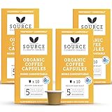 Bio-Kaffeekapseln - Nespresso-Maschinen-kompatible Kaffeekapseln von Source Climate Change - Single-Origin, dunkle Röstung Nicaragua, Milchschokolade & Karamell mit subtilen Zitrusnoten, 4er-Pack