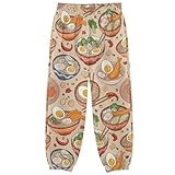 KOCOART Boys Track Pants Age 7-8 Japanese Food Ramen Bowls Long Youth Joggers Bottoms with Pockets for Casual, Sporty & Everyday Wear, Multicolor