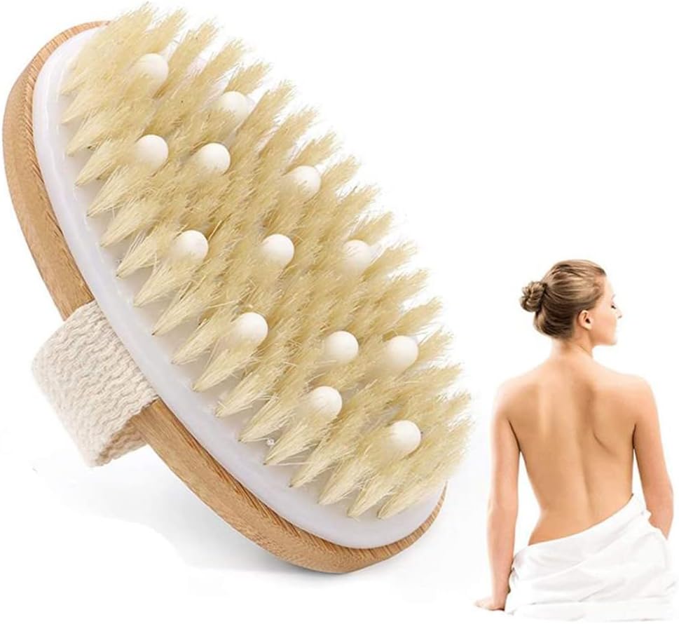 RZJZGZ Dry Brushing Body Brush Physical Scrubber Improves Lymphatic Functions