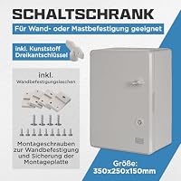 BOXEXPERT Verteilerkasten außen IP65 ABS Kunststoff 350x250x150mm Serie Fleet wasserdicht Schaltschrank Wandschrank Industriegehäuse Leergehäuse grau – Ansicht 2