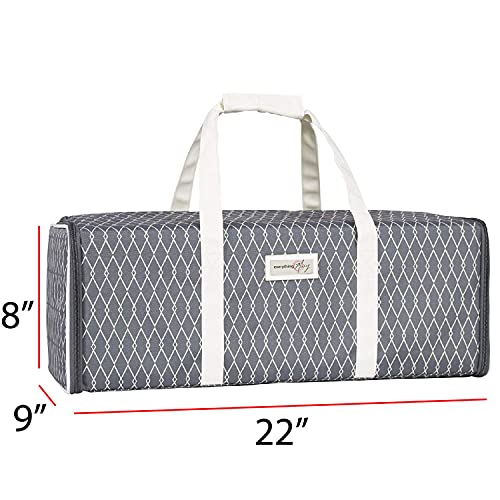 Everything Mary Deluxe Die-Cut Machine Carrying Case, Grey Diamond - Storage Tote for Cricut Air & Maker Brother, Silhouette - Accessories Bag for Supplies, Weeding Tools, Pens & Vinyl - Thumbnail 4