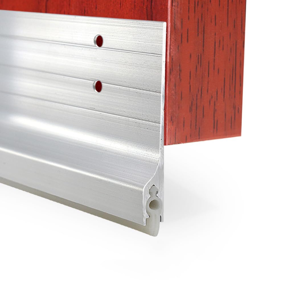 Metal Door Draft Stopper Bottom,Aluminium Mice Sweep Windscreen Dust Seal Stripping,Underdoor Draught Excluder Blocker,Seals Sweep Strip for Doors (White2,85 * 6CM)
