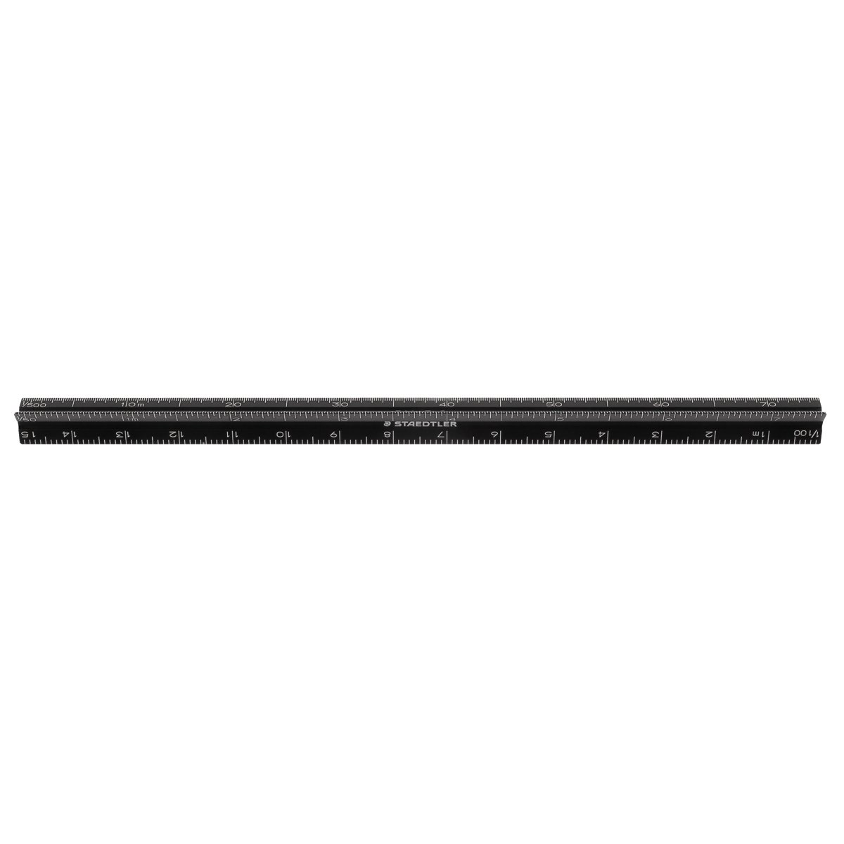 Staedtler 561 7-9 Ruler, Triangular Scale, Aluminum, 0 Start, Black black (black 19-3911tcx)