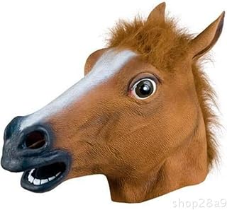 Tempaky Máscara de cabeça de cavalo cão cavalo Jun animal chapelaria cosplay máscara de unicórnio cavalo preto cabeça de peixe paródia adereços vinil cavalo marrom