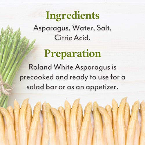 Roland Foods Canned White Asparagus Spears in Brine, 14.1 Ounce Tin, Pack of 6