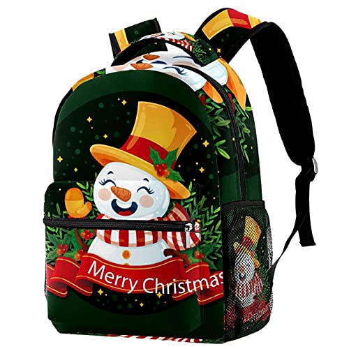 Sac à dos de voyage avec porte-bouteille pour loisirs campus fille garçon motif Noël