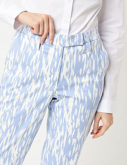 Image of Marks & Spencer Womens Printed Mid Rise Slim Fit Trouser
