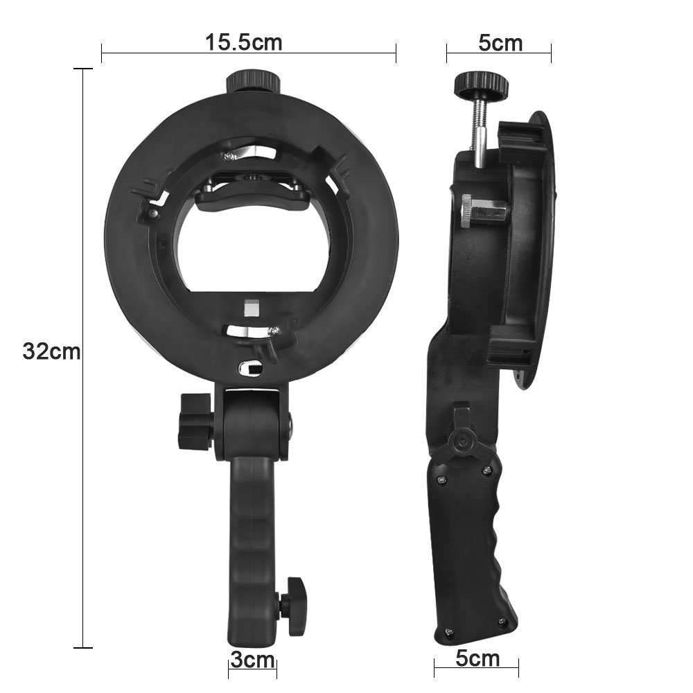 Photography Accessories Handheld Grip S-Type Flash Bracket Bowens S Mount Holder for Speedlite Flash Light Stand Softbox