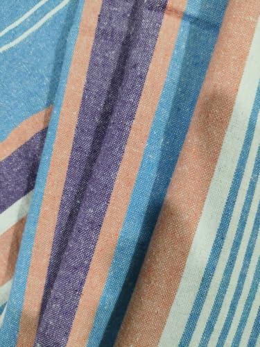 Image of Khadi Handloom Handmade 210TC Single Bed Sheet Cotton 7.5X5 feet Superfine Premium Cotton bedsheet Single Bed Combo & Single Pack (Oceanic-Blue-90X60, Full)