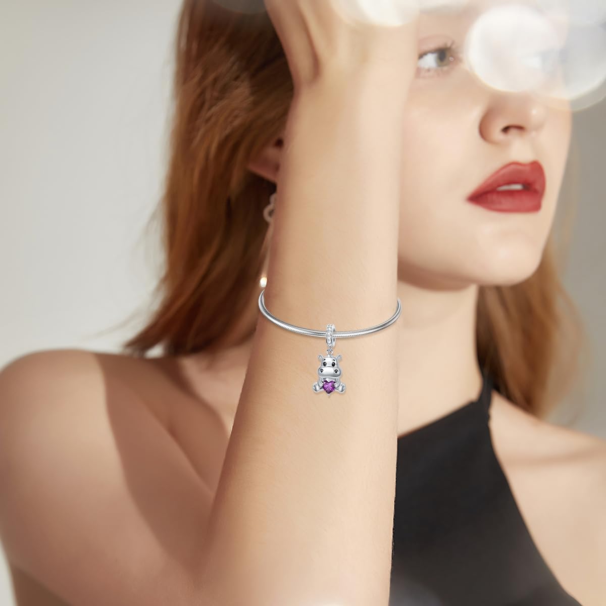 ROMANTICWORK Breloque vache en argent sterling 925, pierre de naissance pour 1 à 12 mois, breloque vache pour bracelets de vache, perles de vache, bijoux pour femmes et amateurs de vache