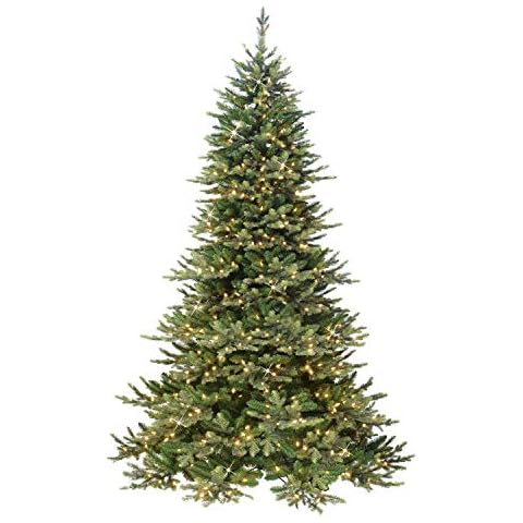 Puleo International 7.5' Royal Majestic Fir Artificial Christmas Tree with 800 Lights, Green Cover