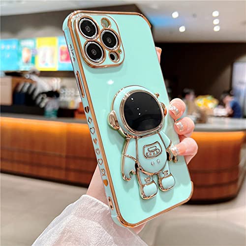 Coque iPhone 13 Pro antichoc menthe avec support béquille astronaute