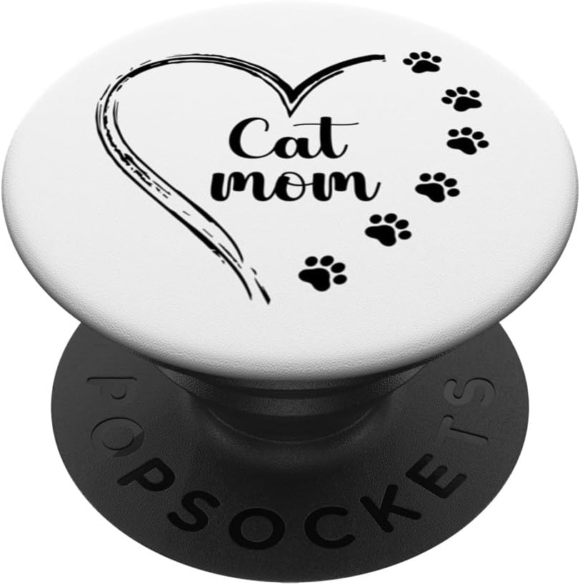 Cat Mom Cute Heart Prints PopSockets Adhesive PopGrip