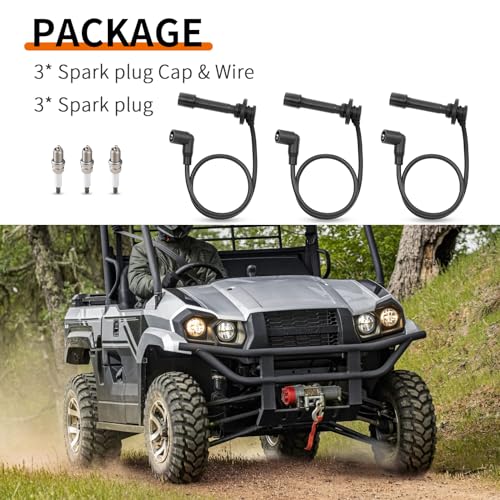 Image of Spark Plug & Cap Wire Kit for Kawasaki KAF820 KAT820 Mule PRO-FX PRO-FXR PRO-FXT 2015-2023 21150-0013