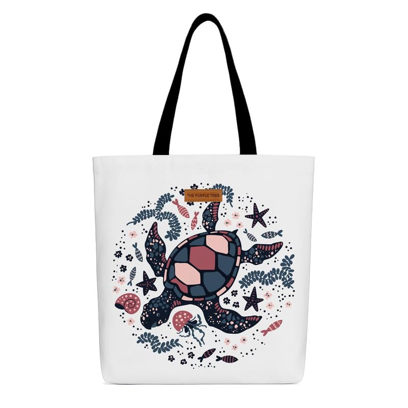 Image of The Purple Tree Eco-Friendly Canvas Tote Bag, Sustainable, Reusable Shopping, Beach, Travel or Everyday Tote, Wide Tote Bag