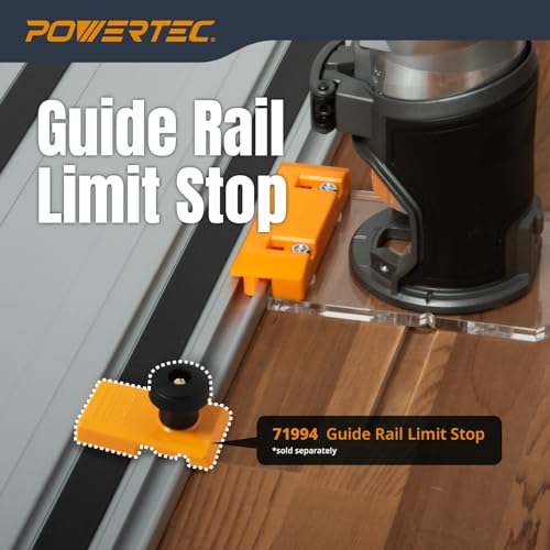 Image of POWERTEC 72026 Router Guide Rail Adapter for Milwaukee M18 Fixed Base Trim Routers - Compatible with Powertec, Makita, Festool, Milwaukee, Kreg ACS, WEN, Triton, and Ridgid Guide Rails