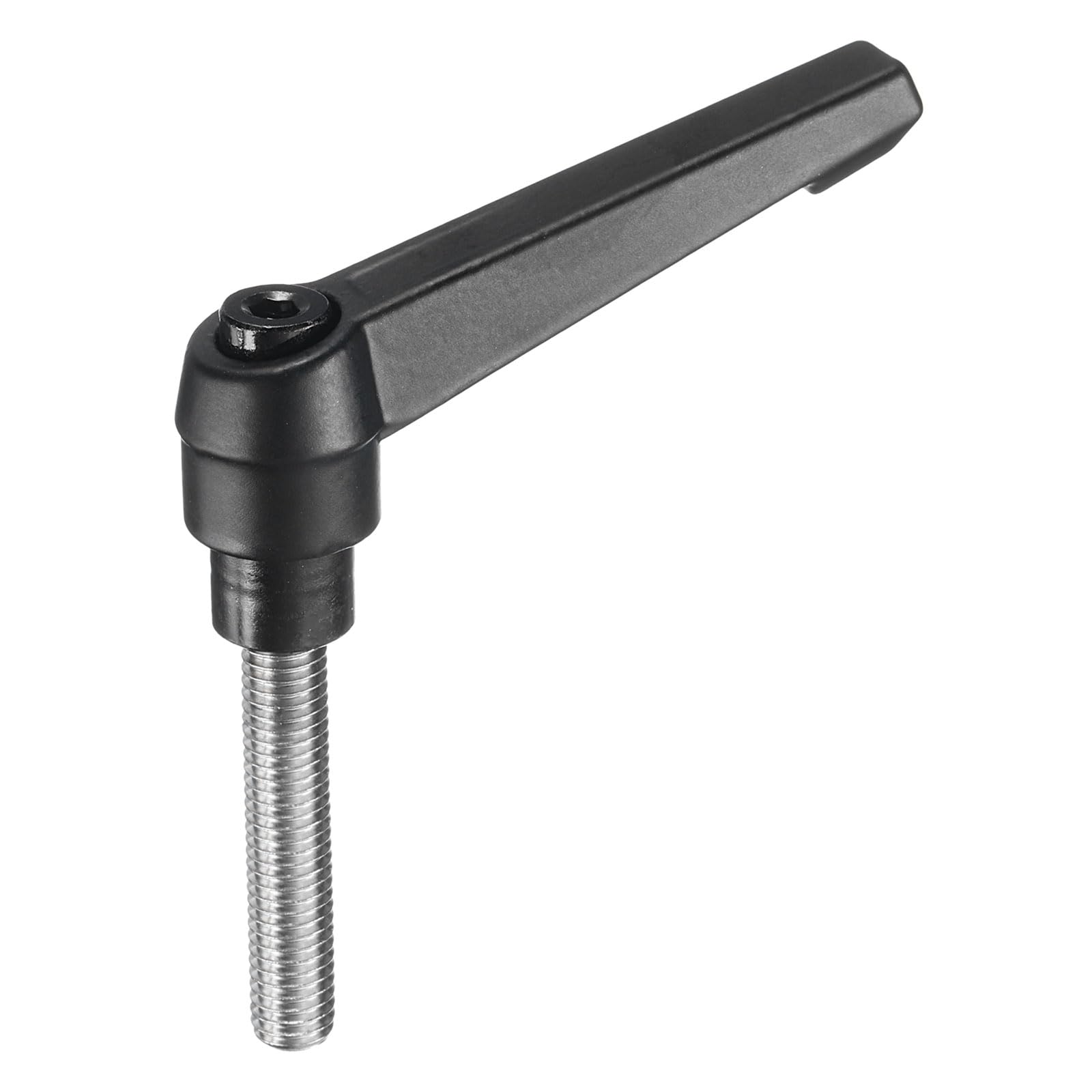 uxcell Adjustable Clamping Lever Handle M8 x 40mm Metric 304 Stainless Steel Male Threaded Stud Hand Knobs Push Button Ratchet Rotating Screw Handles Bolts with Locking Lever Black