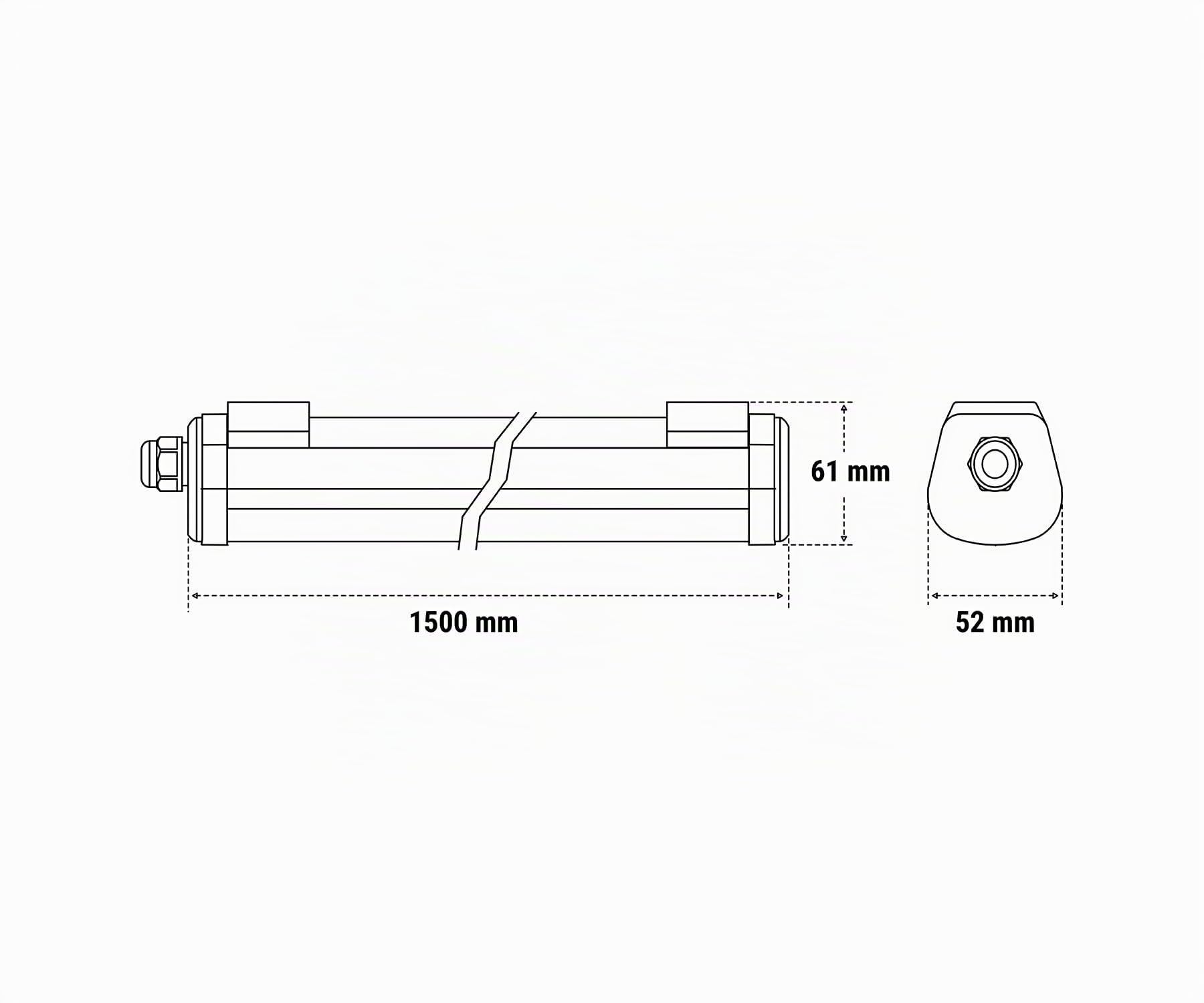 Beghelli 75455 Stagna Easy LED Plafoniera Stagna, 1500 48W6K5 4800L