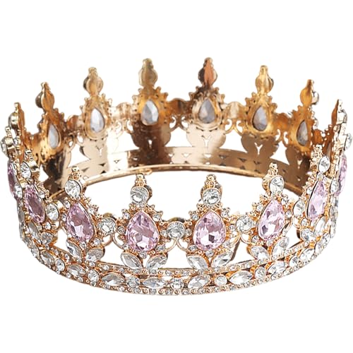 Corona de bodas para evitar peinados planos con tiara de princesa oro